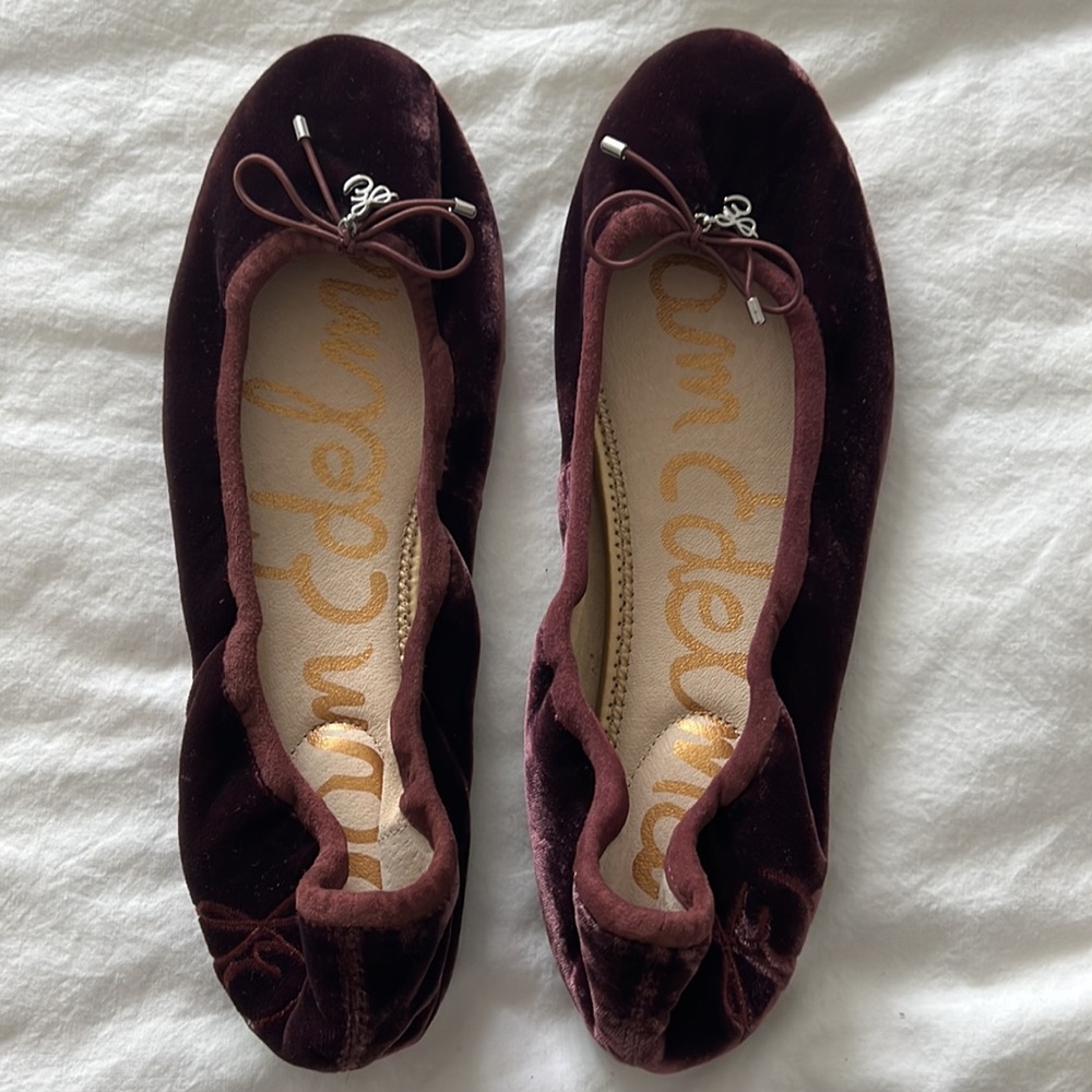 Sam Edelman - deep purple velvet flat - size 9 - worn once